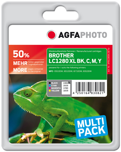Agfa Photo LC1280XLBK,C,M,Y Multipack Schwarz / Cyan / Magenta / Gelb