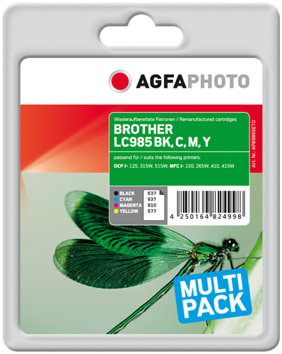 Agfa Photo LC985BK,C,M,Y Multipack Schwarz / Cyan / Magenta / Gelb