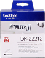 Brother Endlosetikett DK-22212 Schwarz auf Weiß