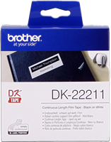 Brother Endlosetikett Film DK-22211 Schwarz auf Weiß
