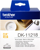 Brother Runde Etiketten DK-11218 Schwarz auf Weiß