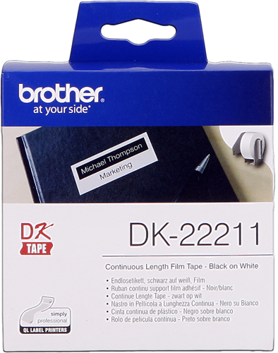 Brother DK-22211 Endlosetiketten 29mm x 15,24m Schwarz auf Weiß