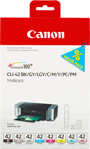 Canon CLI-42 Multipack Schwarz / Cyan / Magenta / Gelb / Grau / Cyan (hell) / Magenta (hell) / Grau (hell)