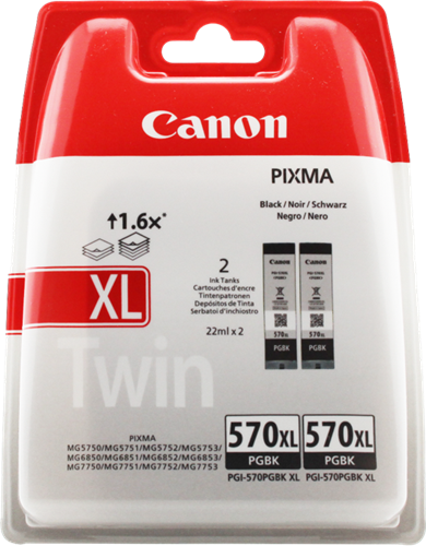 Canon PIXMA TS6050 PGI-570PGBK XL Twin