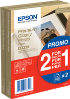 Epson Premium Glossy Fotopapier - 2 für 1 - 10x15 cm Weiss