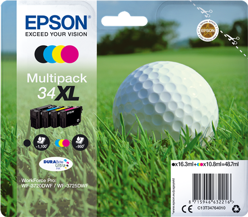 Epson 34XL Multipack Schwarz / Cyan / Magenta / Gelb