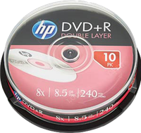 HP 1x10 DVD+R DL / 8.5GB / Cakebox 