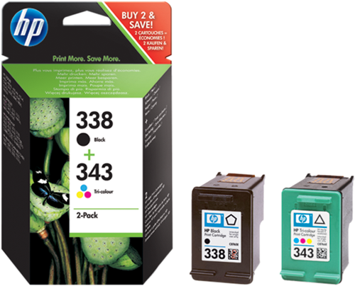 HP 338+343 Multipack Schwarz / mehrere Farben