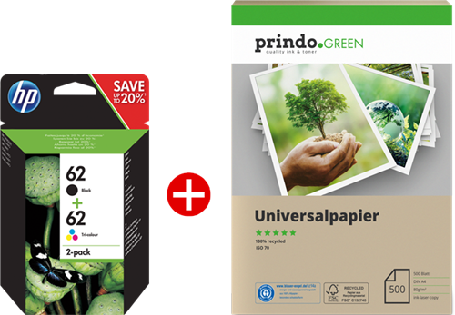 HP Envy 5544 e-All-in-One + Prindo Green Recyclingpapier 500 Blatt