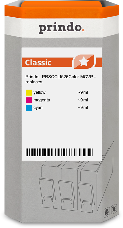 Prindo PRSCCLI526Color MCVP Multipack Gelb / Magenta Cyan 