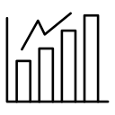 Symbol: Balkendiagramm mit Trendlinie für Tabellen und Präsentationen